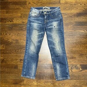 ZARA Distressed Mid-Rise (8”) Straight Jeans - Size: US 4 (EUR 36)